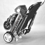 A folded side view of the Air Hawk Foldable Power Wheelchair – Portable, ideal for travel