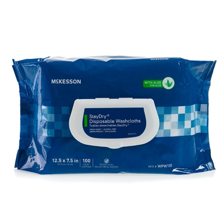Mckesson Personal Wipe StayDry® Soft Pack Aloe / Vitamin E Scented